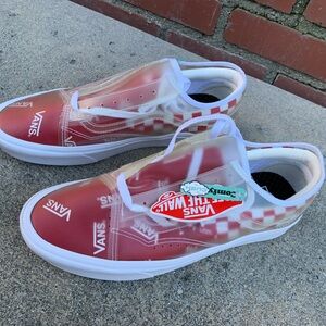 Vans Slip-Skool Red/Checker Lace-Up - size 12